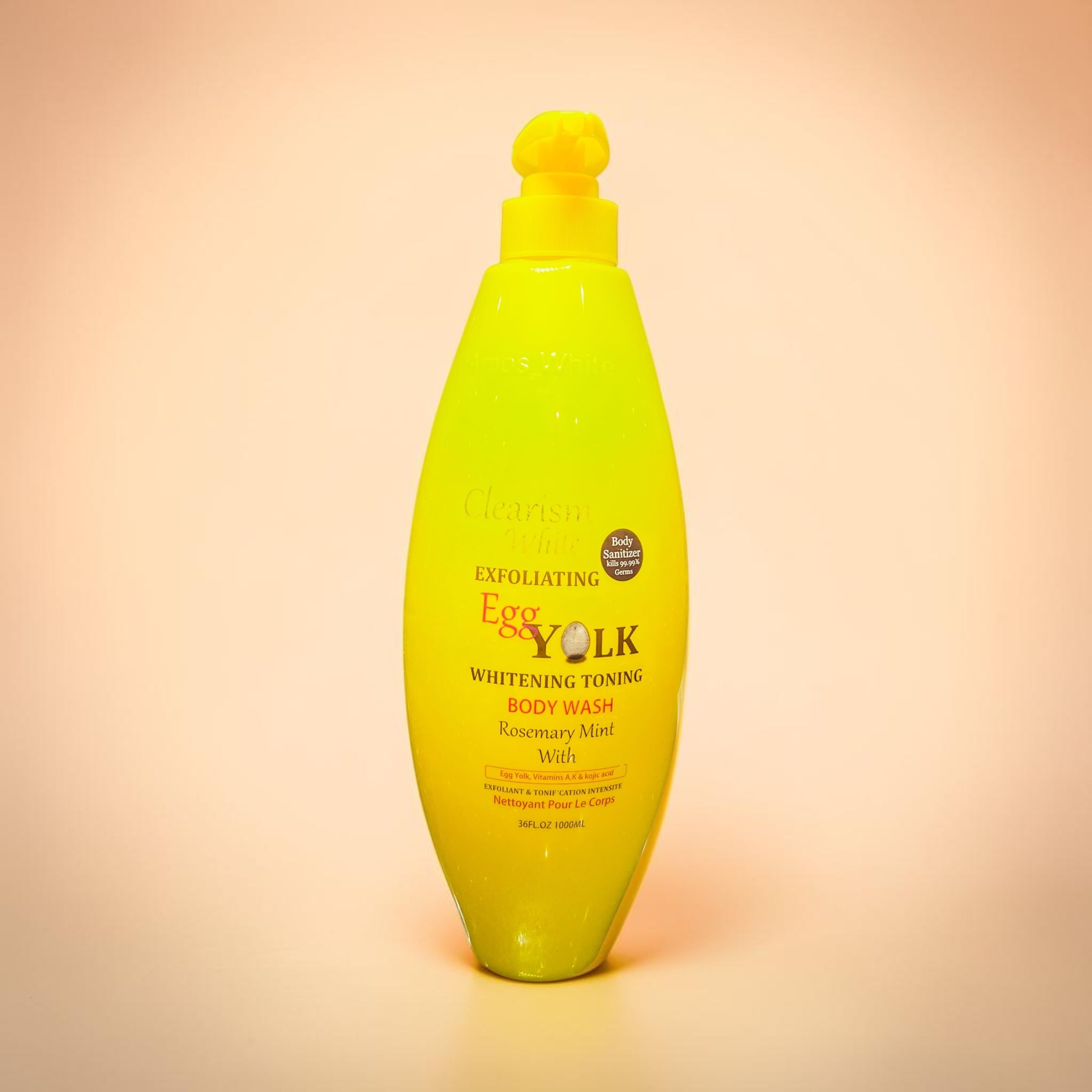 AMOS WHITE CLEARISM WHITE EXFOLIATING EGG YOLK BODY WASH 1000ML